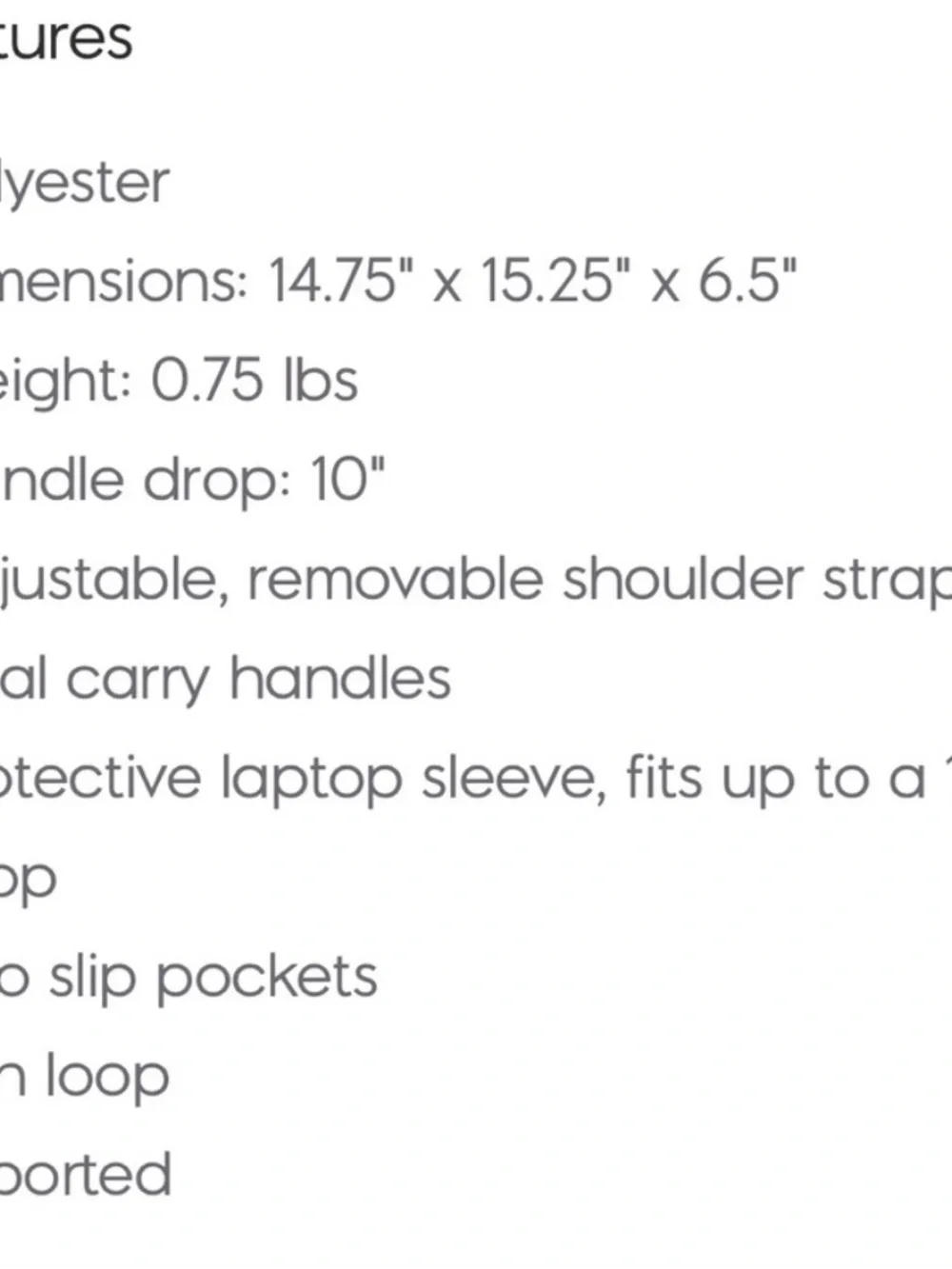 Kipling Black nylon laptop tote
